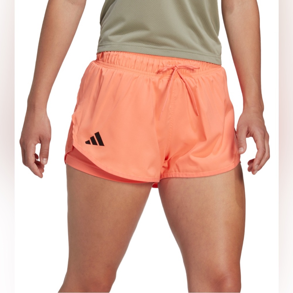 •ADIDAS•CORAL CLUB TENNIS/TRACK/ACTIVEWEAR AEROREADY LOGO SHORTS W/BIKE SHORT XL